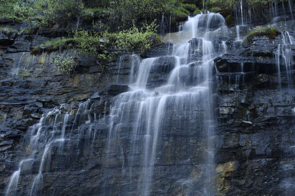 The Weeping Wall is shown at Glacier National Park in Montana. Koru ranked this national park eighth best for hiking on Wednesday.