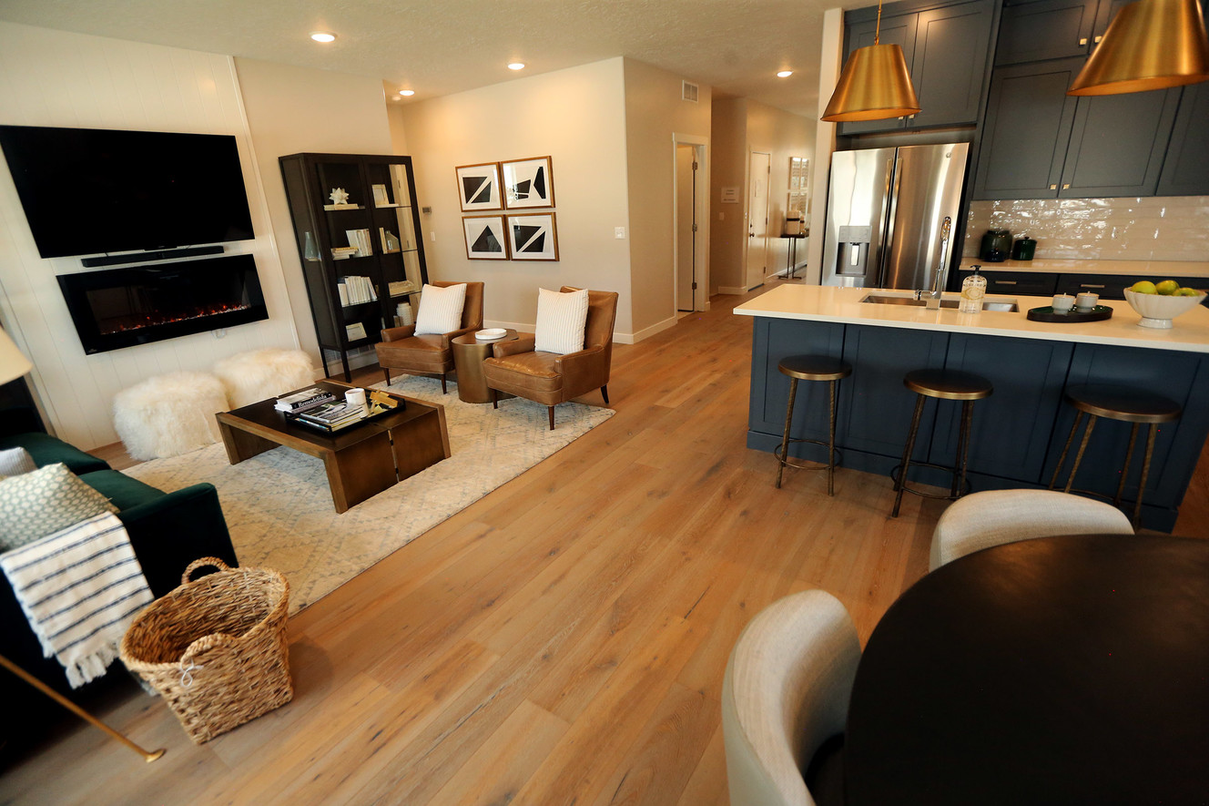 The interior of one of the model homes on the former Granite High School site is pictured on Friday, Aug. 3, 2018. Eager homebuyers camped out in anticipation of a chance to buy one of the single-family homes on the site. (Photo: Scott G Winterton, KSL)