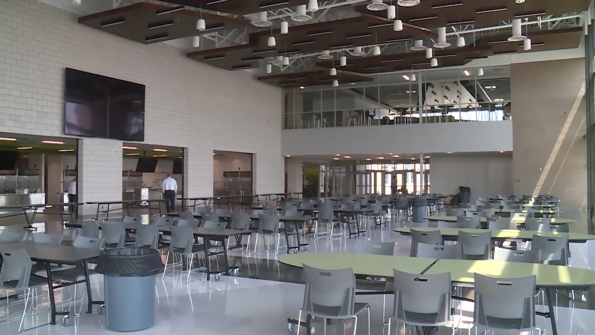 Lunch workers at the new Provo High School, located west of I-15 at 1199 Lakeshore Drive, expect to see more students in the school cafeteria since fast-food restaurants are now far away. Teachers and staff started moving the new school on Tuesday, Aug. 7, 2018. (Photo: Winston Armani, KSL TV)