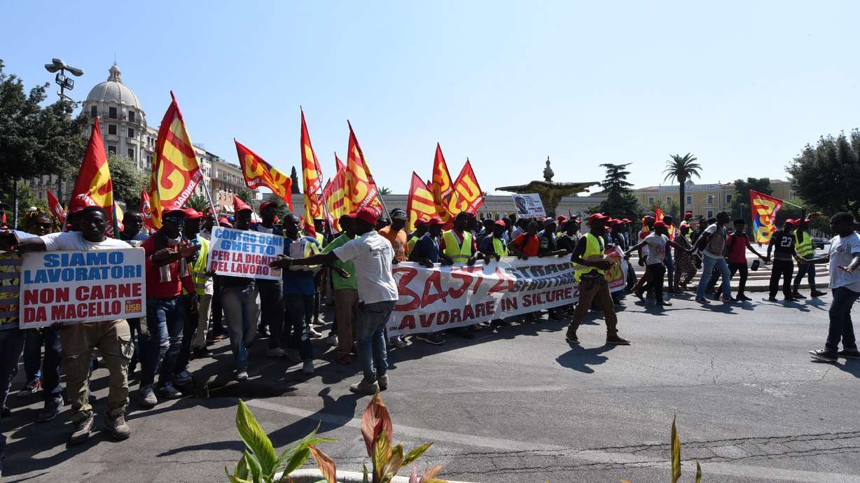 Farmworkers protest treatment in Italy after migrant deaths