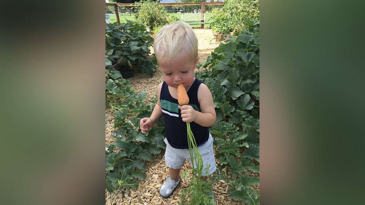 Michelle and Jason Conover started their garden when their son Jensen was only 1 year old. They document their kids next to the garden each year. (Photo: Courtesy of Michelle and Jason Conover)