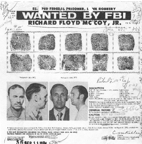 A wanted poster for Richard Floyd McCoy, who was convicted 1972 of a heist on an airline in Salt Lake City. (Photo: Carter Williams, Photo Courtesy FBI)