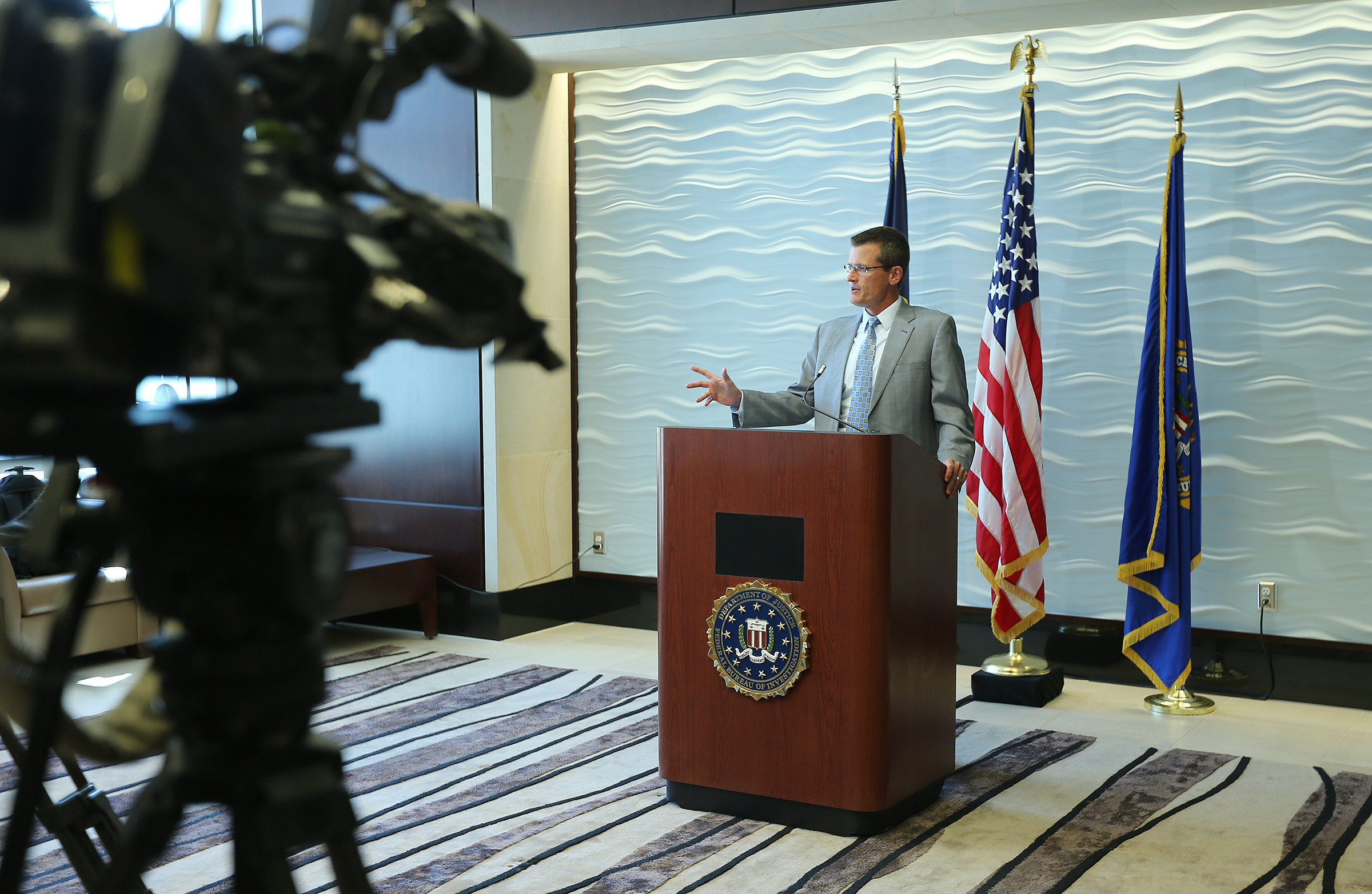 FBI Special Agent in Charge Eric Barnhart announces a $50,000 reward leading to the arrest and conviction of Lyle Steed Jeffs at a press conference in Salt Lake City on Monday, Aug. 29, 2016. (Photo: Scott G. Winterton, KSL, File)