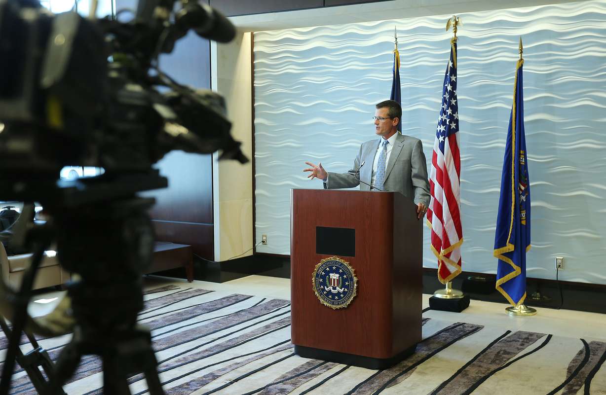 FBI Special Agent in Charge Eric Barnhart announces a $50,000 reward leading to the arrest and conviction of Lyle Steed Jeffs at a press conference in Salt Lake City on Monday, Aug. 29, 2016. (Photo: Scott G. Winterton, KSL, File)