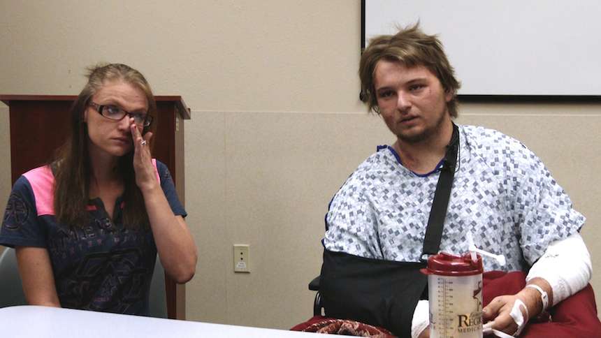 Joseph Rightmire and his sister, Tasha Goforth, speak during a news conference at Eastern Idaho Regional Medical Center on Friday, Aug. 10, 2018. (Photo: Nate Eaton, EastIdahoNews.com)