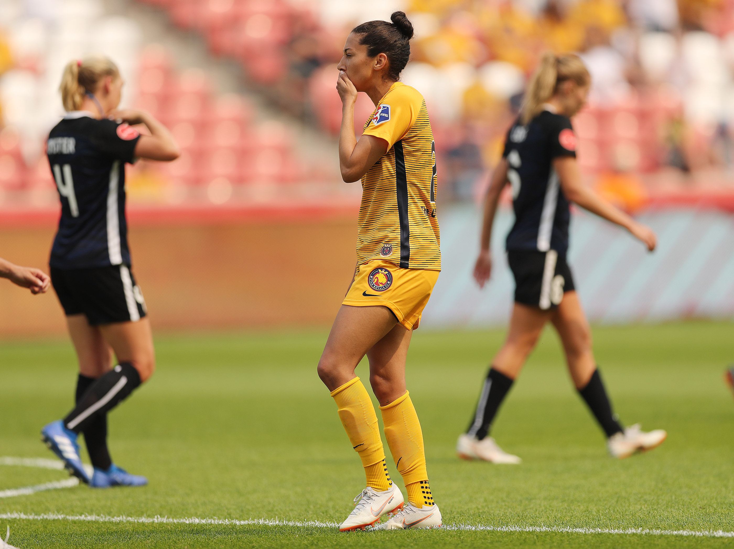 Utah Royals FC Christen Press misses a goal in Sandy on Saturday, Aug. 11, 2018. The Royals lost 1-0. (Photo: Jeffrey D. Allred, Deseret News)