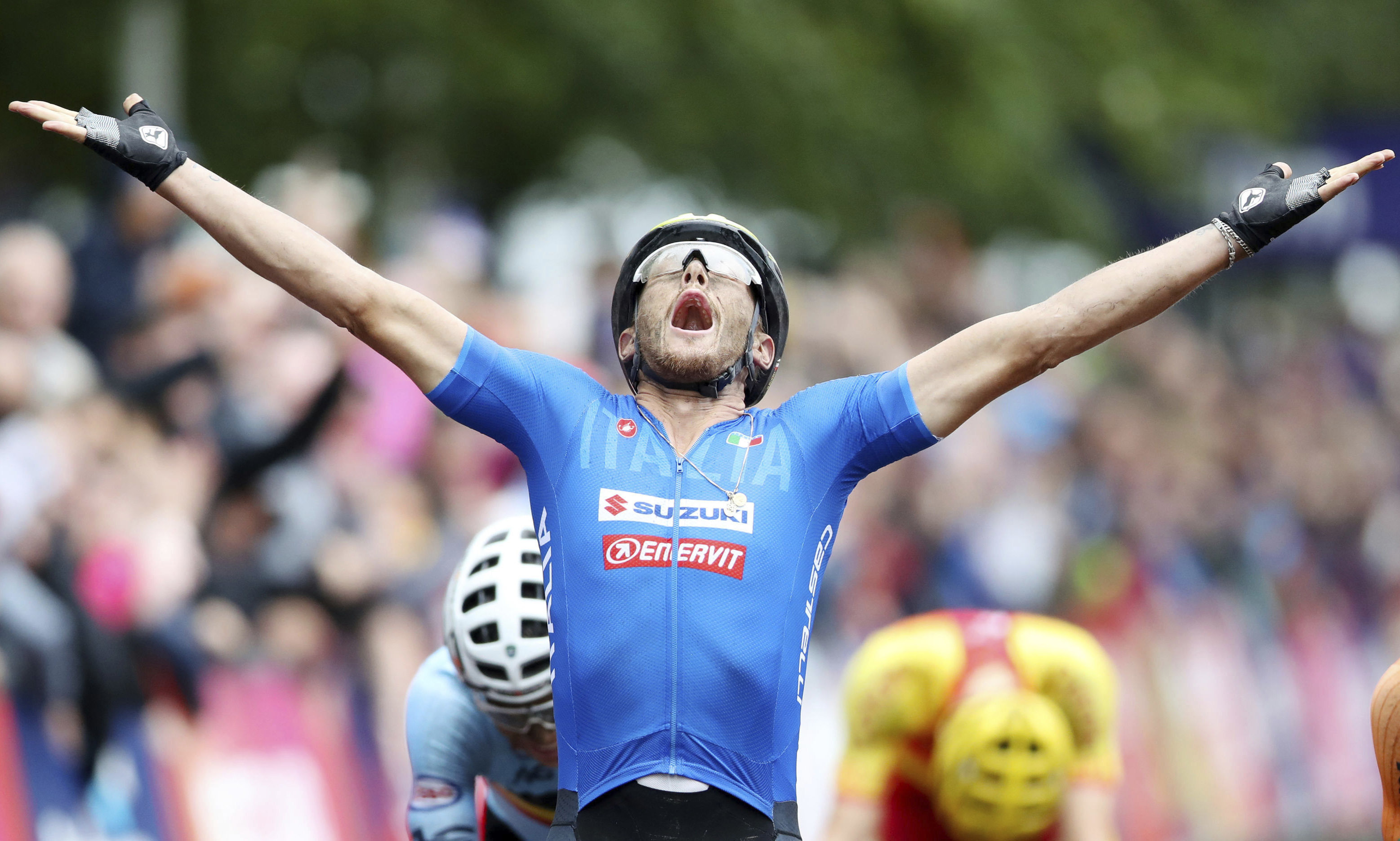 Italian cyclist Trentin sprints to Euro gold as Sagan quits