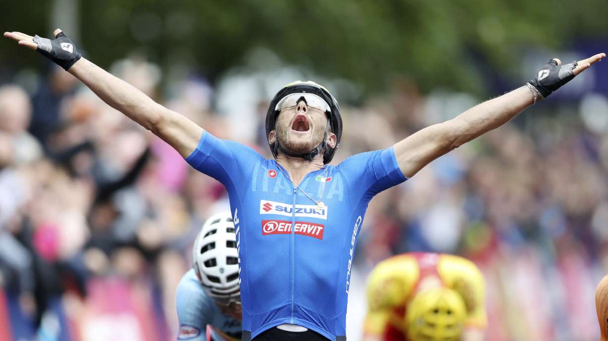 Italian cyclist Trentin sprints to Euro gold as Sagan quits