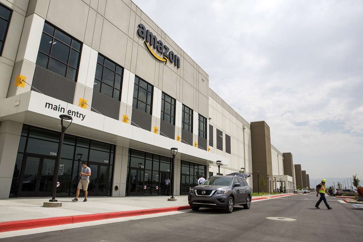 Amazon's new Utah fulfillment center is in the final stages of construction in Salt Lake City on Monday, Aug. 13, 2018. The 855,000-square-foot facility will employ over 1,500 full-time workers, shipping smaller items to customers. (Photo: James Wooldridge, KSL)