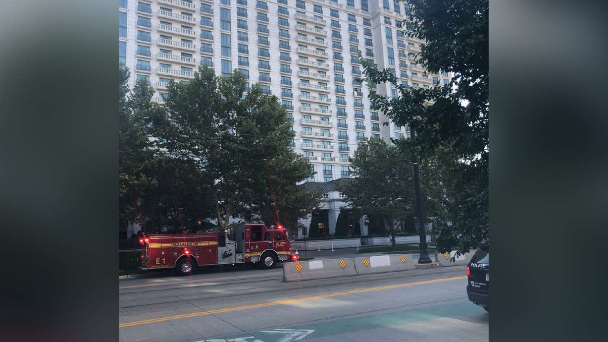 Crews work to repair gas leak near Grand America Hotel; TRAX lines reopened