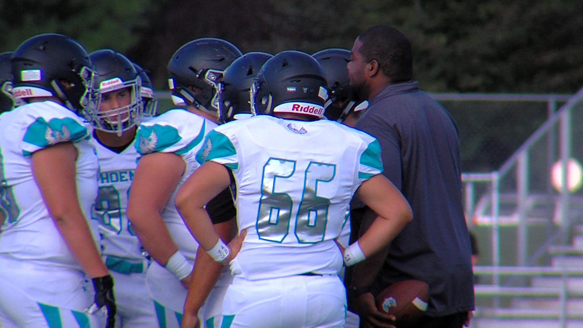 Farmington coach Daniel Coats in the Phoenix's season opener at Timpanonogos, Friday, Aug. 18, 2018 in Orem, Utah. (Photo: Zak Hicken, KSL TV)