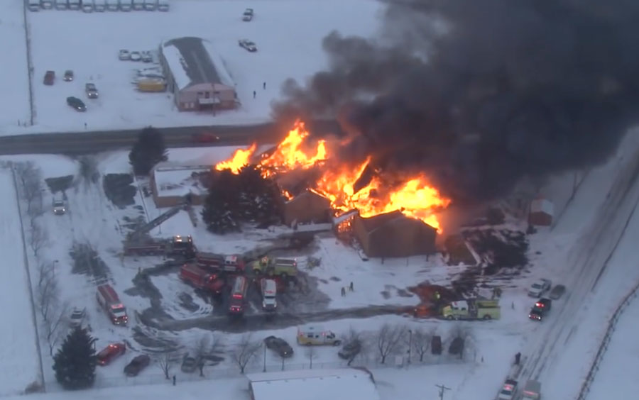 A massive fire ripped through through a Church of Jesus Christ of Latter-Day Saints chapel on Tuesday, Dec. 6, 2016. (Photo: EastIdahoNews.com)