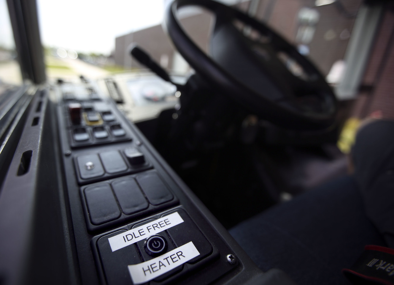 Controls for the Idle Free Heat system is pictured on a school bus outside Granger High School in West Valley City on Tuesday, Aug. 21, 2018. (Photo: Kristin Murphy, KSL)
