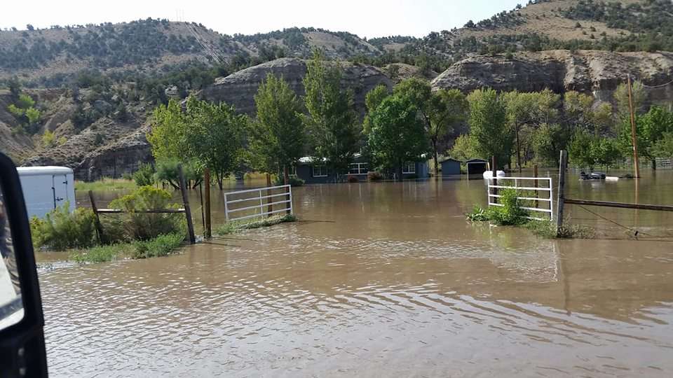 Flooding in the Camelot area is pictured on Thursday, Aug. 23, 2018, after a storm rolled through the night before. (Photo: Moon Lake Electric Association, Inc.)