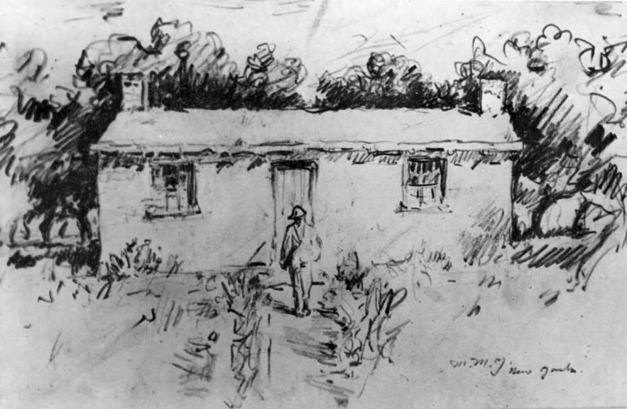 A drawing of John Pack's home, which first housed the University of Deseret in Nov. 1850. (Photo: Utah State History)