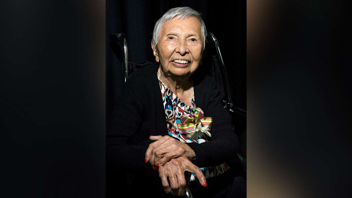Mary Kawakami, 105, poses for a portrait at the 32nd Centenarian Celebration at the Viridian Event Center in West Jordan on Thursday, Aug. 23, 2018. (Photo: James Wooldridge, KSL)