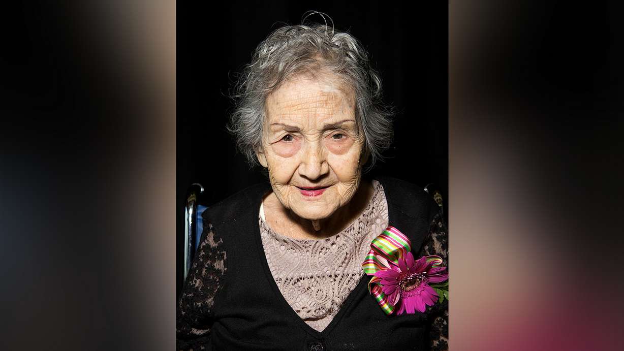 Telesila Castro, 103, poses for a portrait at the 32nd Centenarian Celebration at the Viridian Event Center in West Jordan on Thursday, Aug. 23, 2018. (Photo: James Wooldridge, KSL)