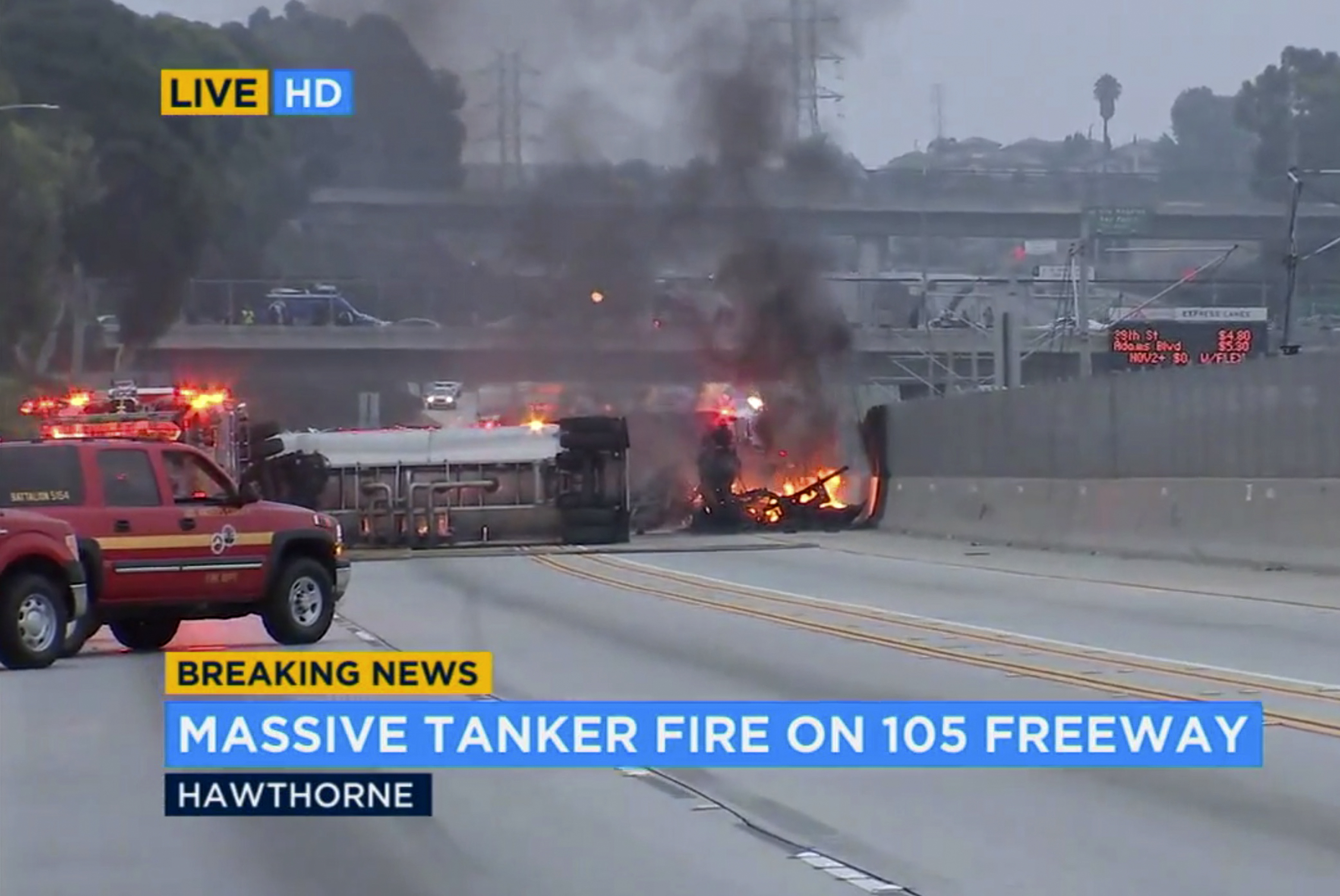 The Latest: Busy LA freeway reopened after deadly crash