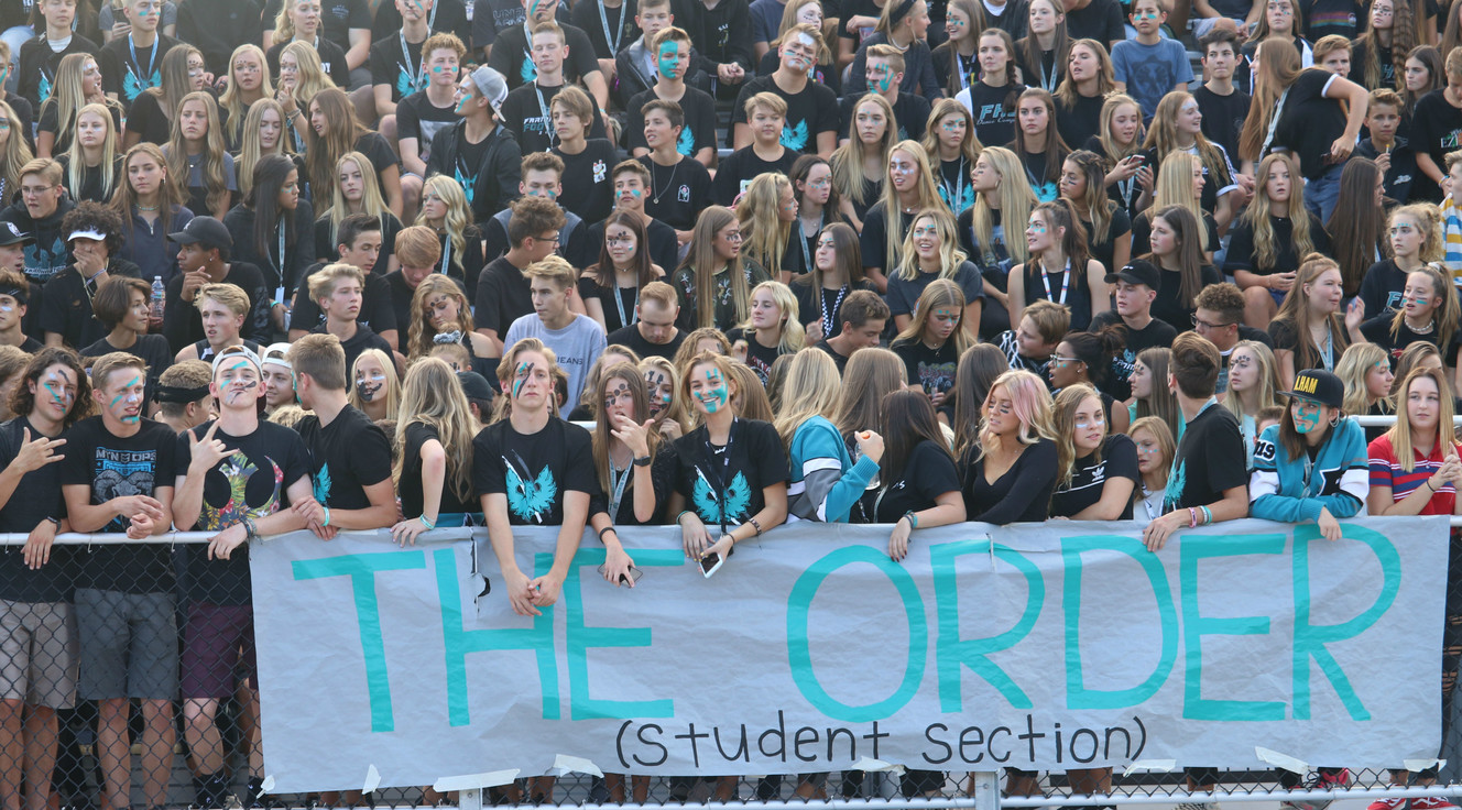 Farmington's student section, "The Order" prior to kickoff at the Phoenix's first-ever home football game, Friday, Aug. 25, 2018 in Farmington, Utah. (Photo: Sean Walker, KSL.com)