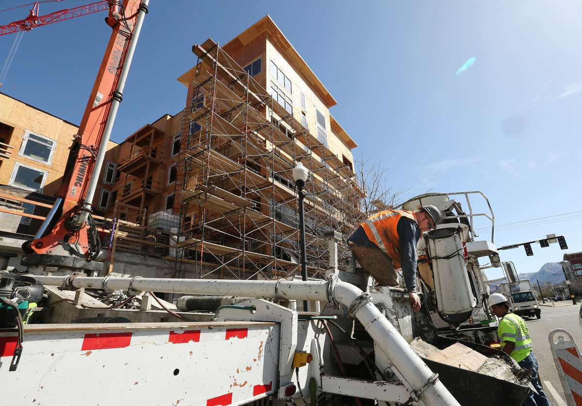 Housing construction continues 400 S. and 400 E. in Salt Lake City on Tuesday, April 3, 2018. (Jeffrey D. Allred, KSL)