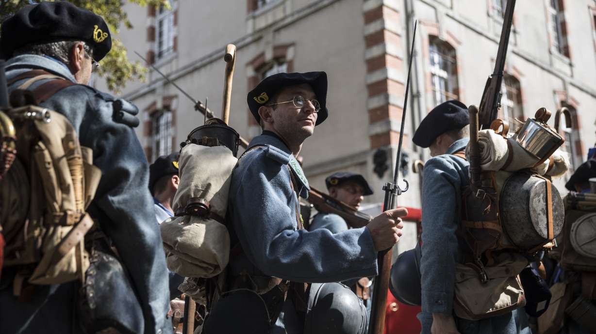 Volunteers re-enact World War I encampment in Verdun, France