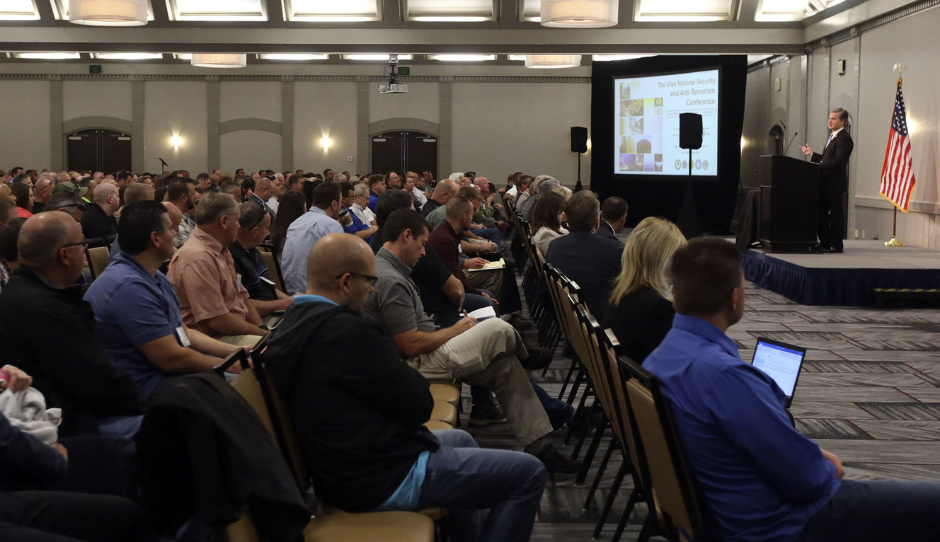 FBI Director Christopher Wray gives his keynote address at the 11th annual Utah National Security and Anti-Terrorism Conference at the Sheraton Salt Lake City Hotel in Salt Lake City on Wednesday, Aug. 29, 2018. (Photo: Kristin Murphy, KSL)