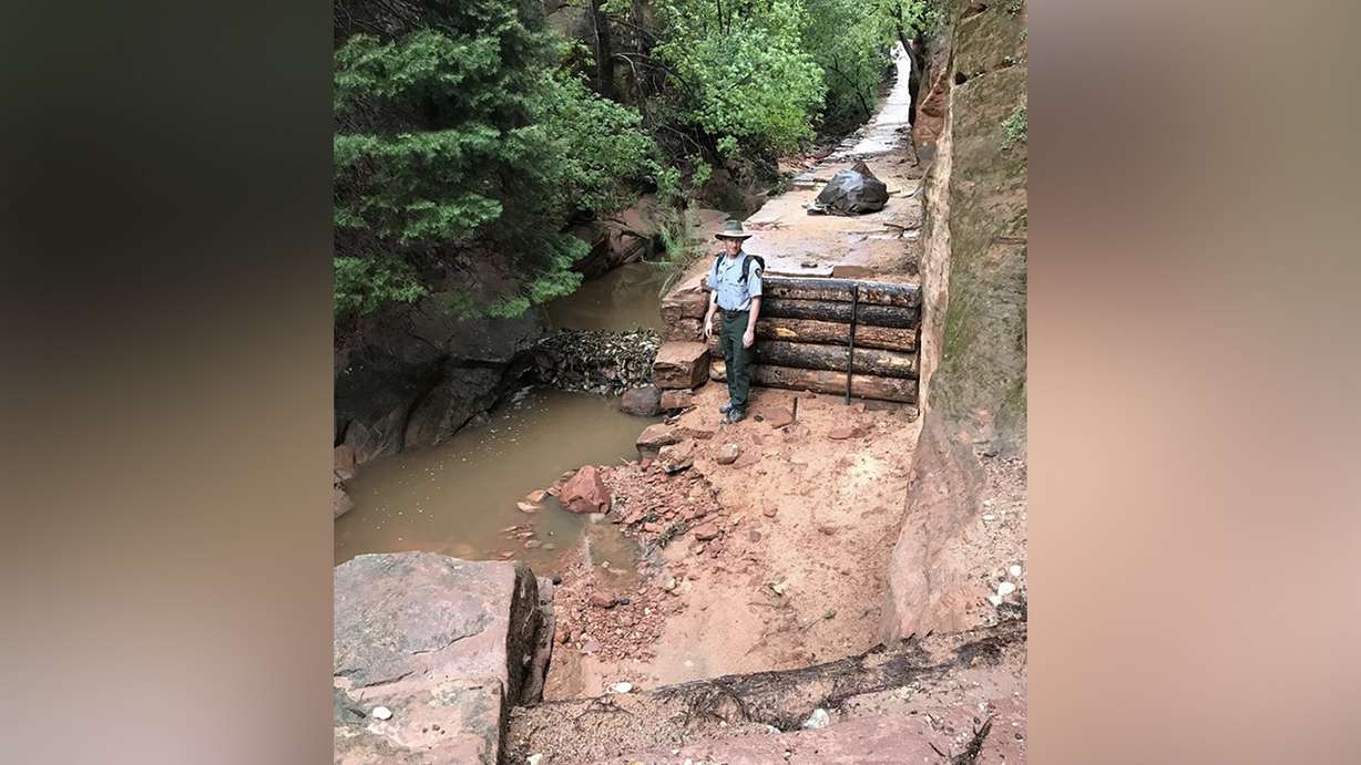 Several trails at Zion National Park remain closed while workers continue to repair or reroute those that were damaged, including Angel's Landing, during an "intense thunderstorm" last month, according to park officials. (Photo: National Park Service)