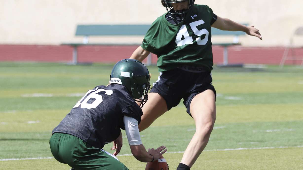 Adams State female football kicker eager to make her mark