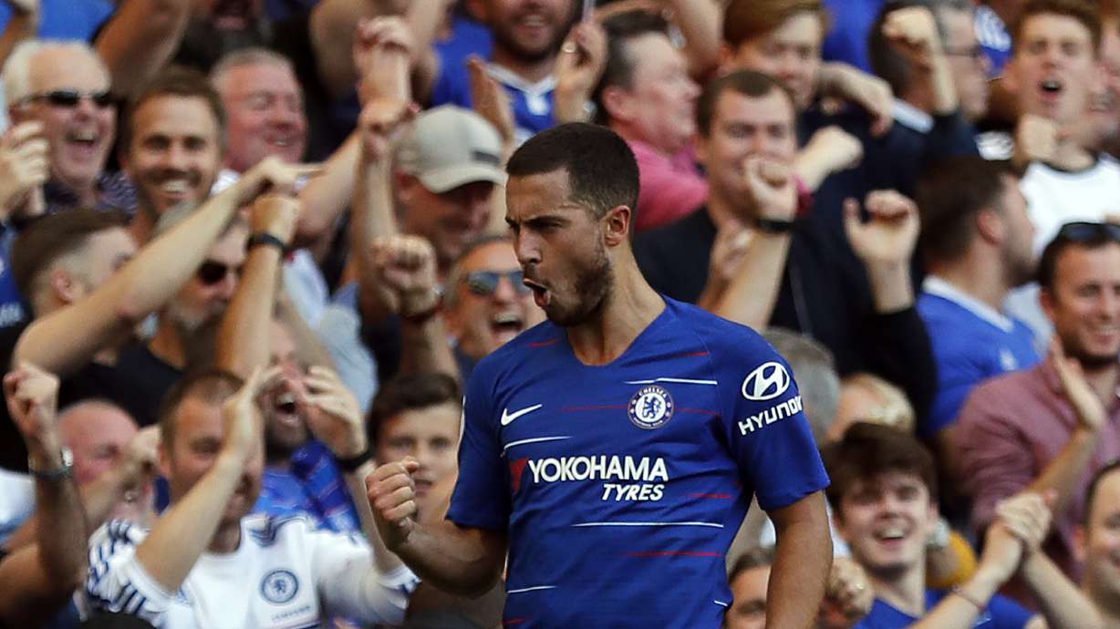 Chelsea beats Bournemouth 2-0 after late Pedro, Hazard goals