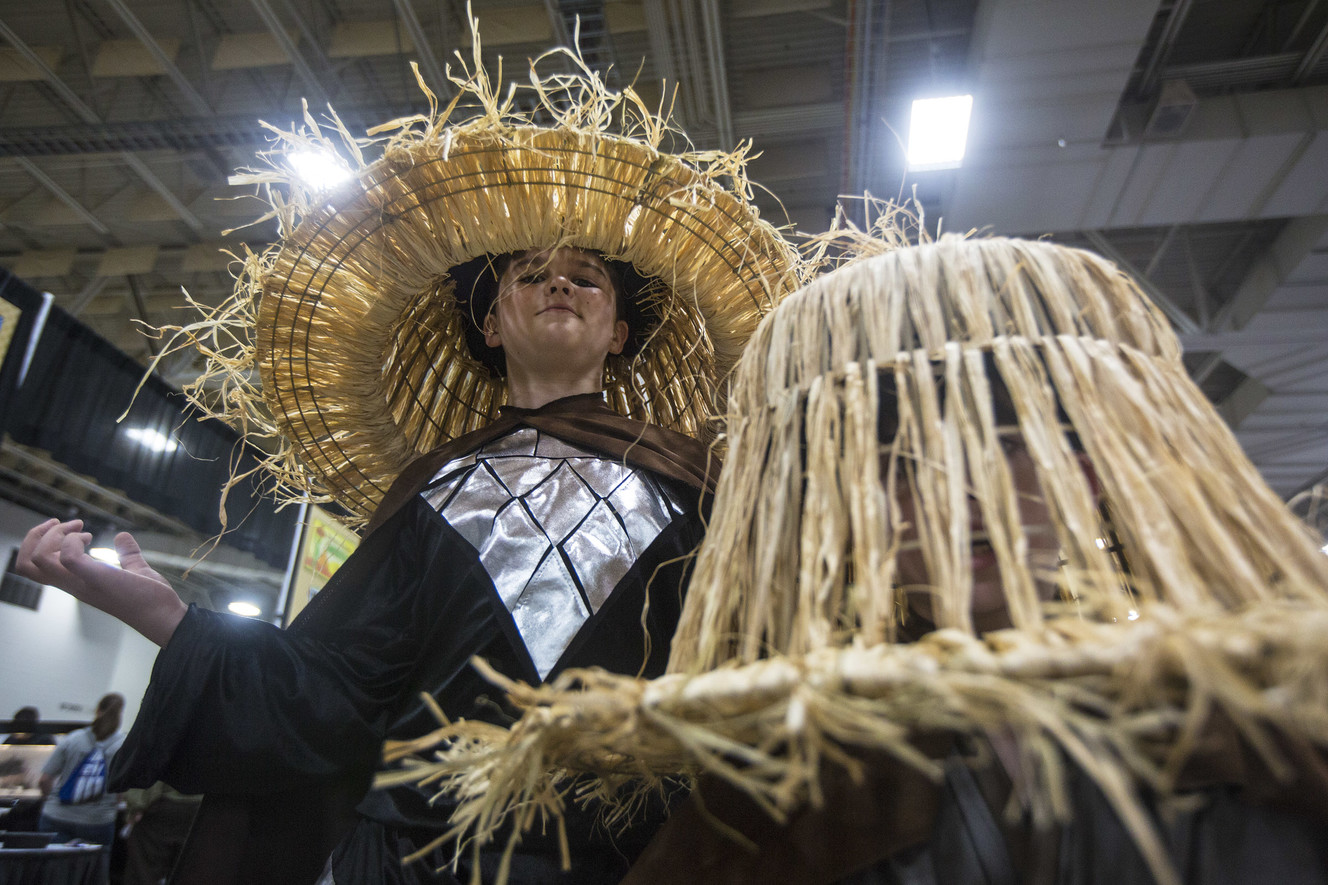 Maxwell Braun, 10, left, and Benjamin Braun, 7, dressed asThe Storms in the 1986 film “Big Trouble in Little China,” attend FanX Salt Lake Comic Convention at the Salt Palace Convention Center in Salt Lake City on Saturday, Sept. 8, 2018. (Photo: Qiling Wang, KSL)