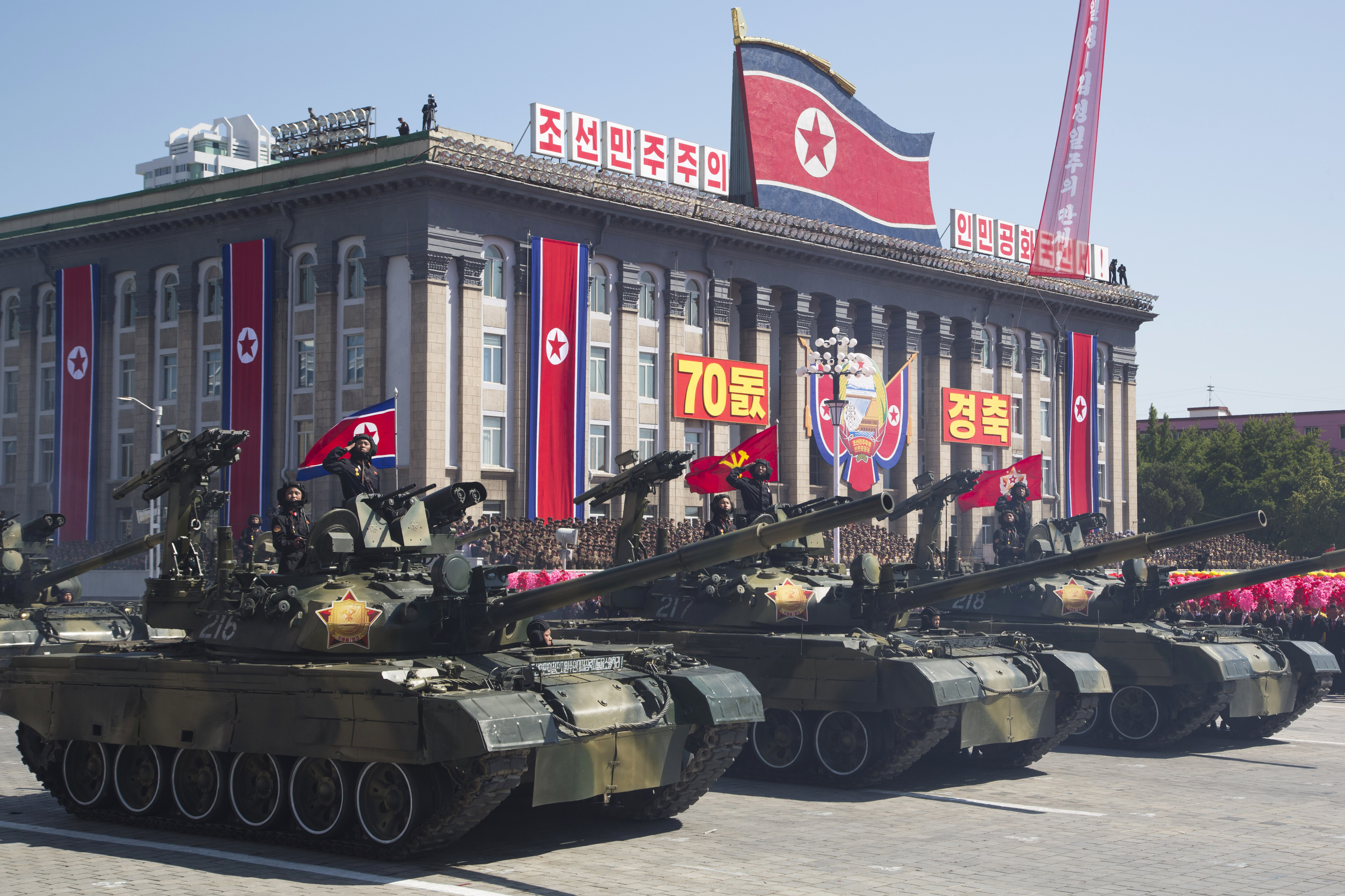 AP PHOTOS: North Korea marks anniversary with huge parade