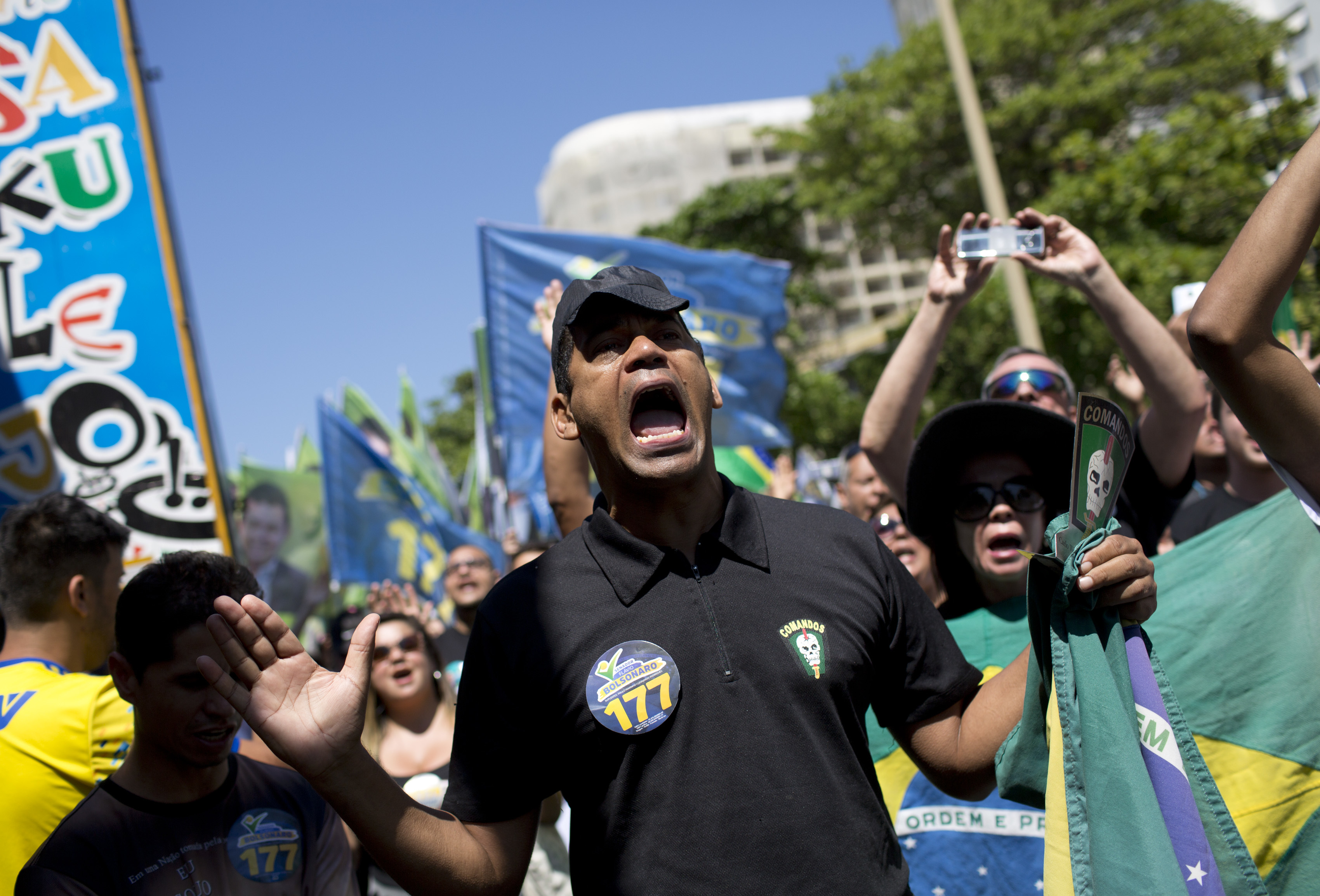 Backers of Brazil candidate in 1st rally after knife attack