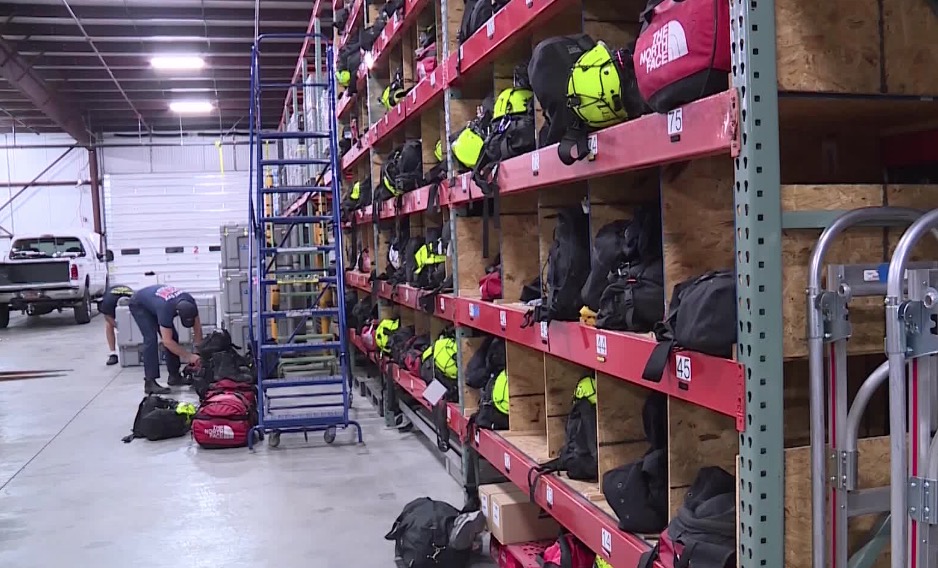 Unified Fire Authority task force members prepare to leave Utah on Tuesday, September 11, 2018 to help Hurricane Florence rescue efforts in Bowling Green, Virginia. FEMA ordered UFA to mobilize a task force. The group is made up of 12 UFA firefighters, two from Salt Lake City, one from Park City, and one unaffiliated firefighter. (Photo: KSL TV)