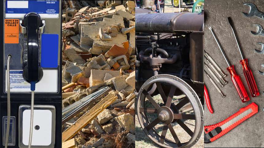 Pay phones, construction debris, tractor wheels and tools are among a variety of items pulled from the Snake River over the years. (Photo: EastIdahoNews.com graphic)