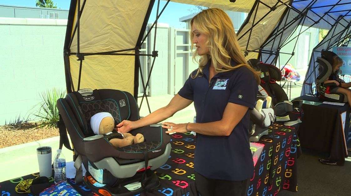 Keri Gibson with the Utah Department of Public Safety encourages parents make sure their child's seats are properly installed. (Photo: KSL TV)