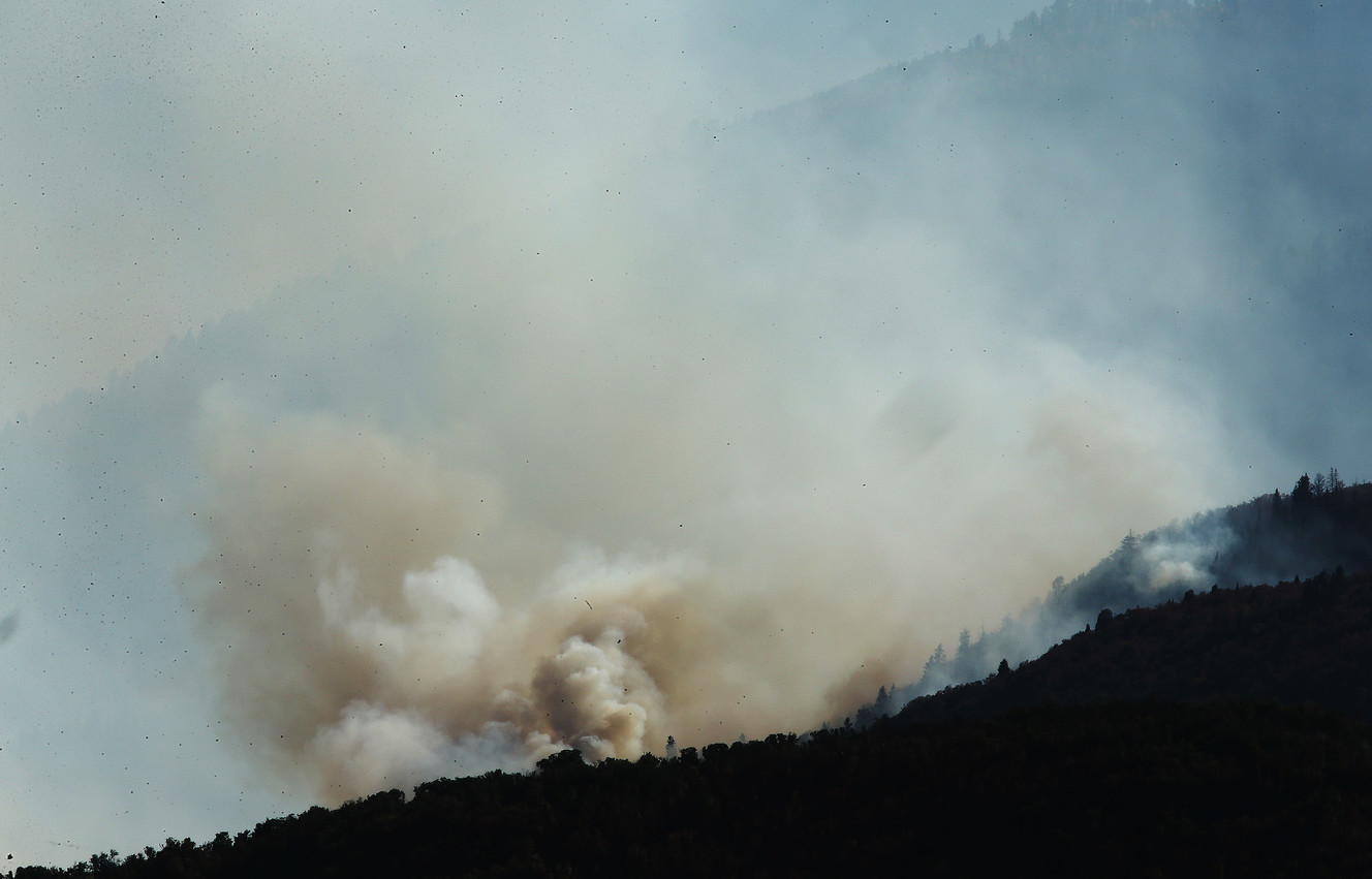 The Pole Creek fire continues to burn near Salem on Thursday, Sept. 20, 2018. (Photo: Jeffrey D. Allred, KSL)