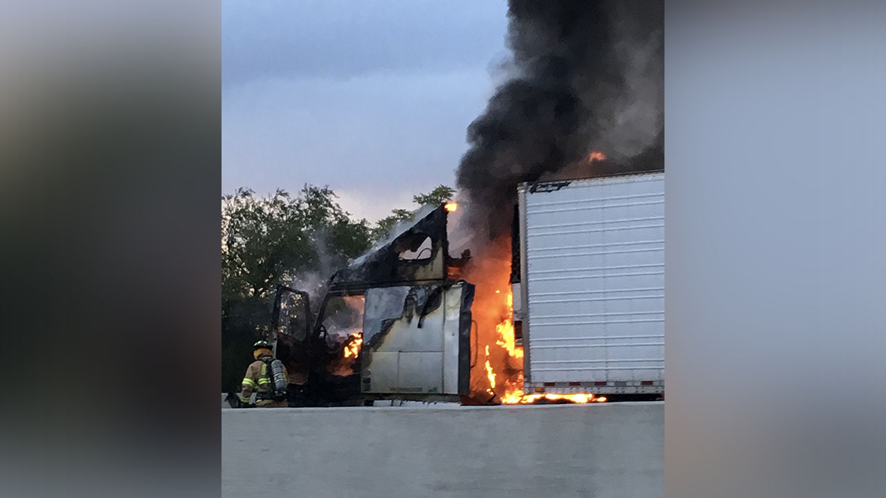 Semitruck on fire forced closure of WB I-80 ramp at I-15 junction