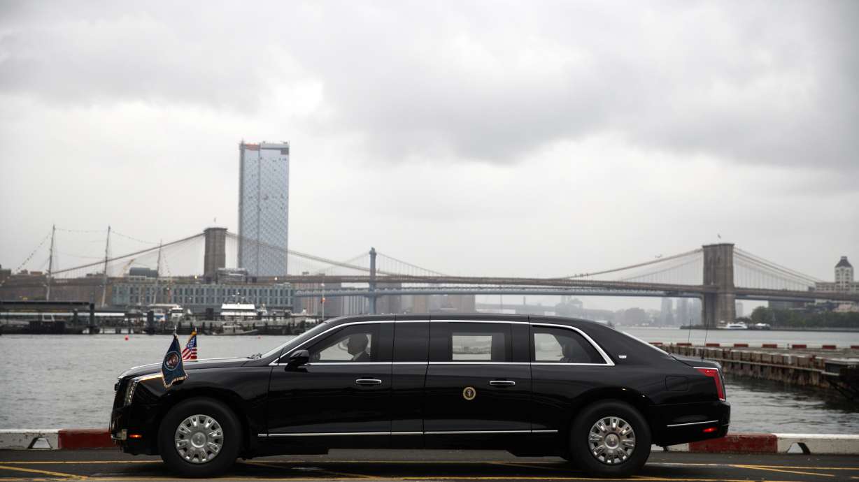 Trump riding in sleeker version of 'Beast' presidential limo