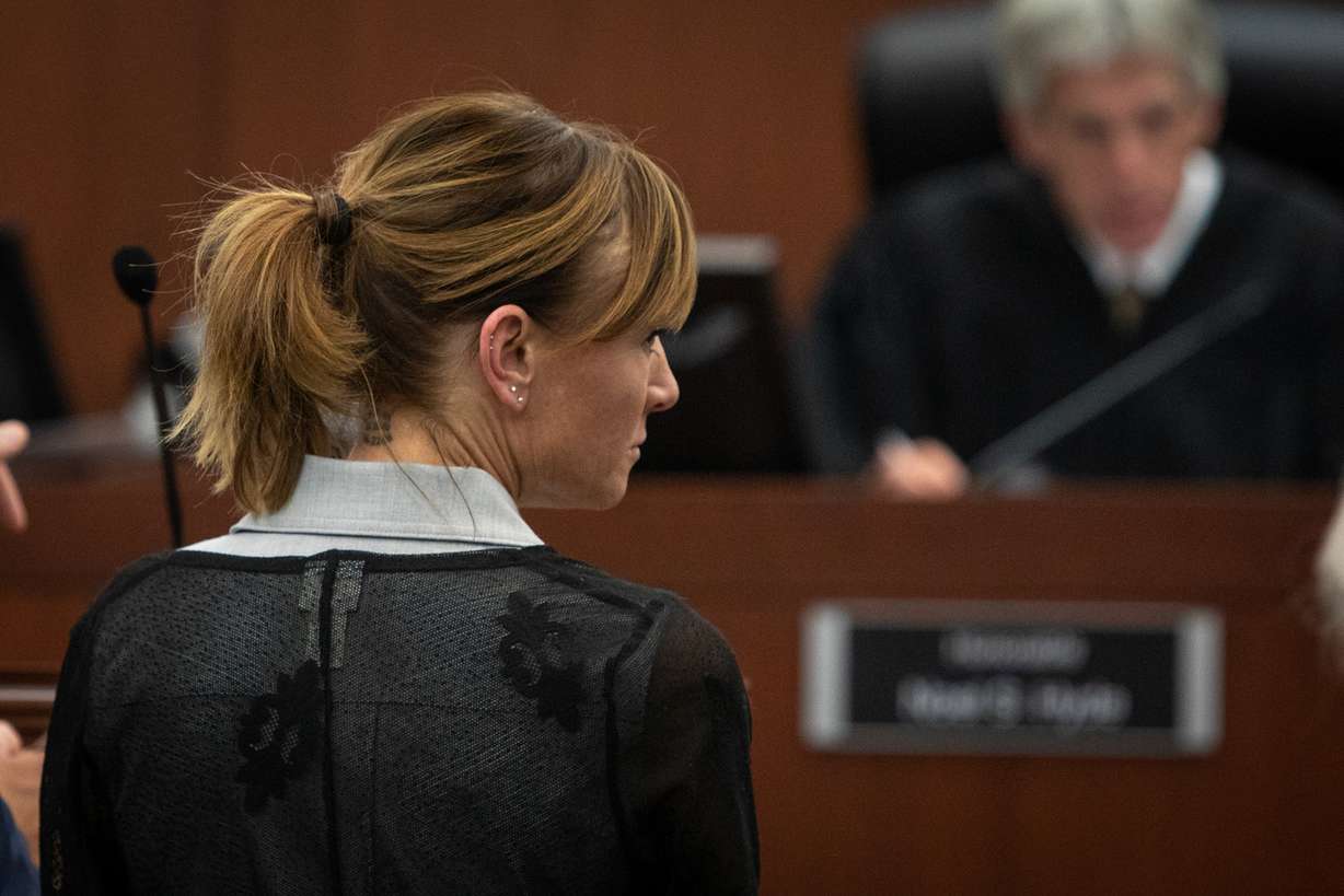 Former Weber County evidence technician Candice Follum appears in Ogden's 2nd District Court on Tuesday, Sept. 25, 2018. Follum was charged with 40 counts related to allegedly consuming methamphetamine while working in the Weber County Sheriff's Office's evidence room. (Photo: Benjamin Zack)