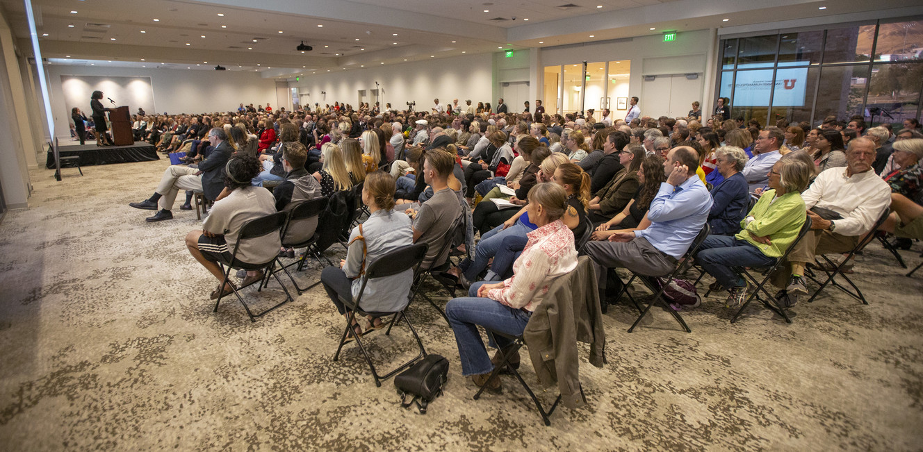 Anita Hill speaks to a capacity crowd at the Obert C. and Grace A. Tanner Humanities Center at the University of Utah in Salt Lake City on Wednesday, Sept. 26, 2018. (Photo: Scott G Winterton, KSL)