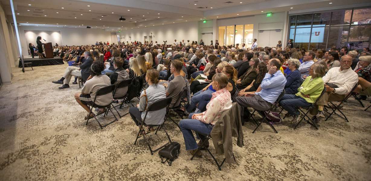 Anita Hill speaks to a capacity crowd at the Obert C. and Grace A. Tanner Humanities Center at the University of Utah in Salt Lake City on Wednesday, Sept. 26, 2018. (Photo: Scott G Winterton, KSL)