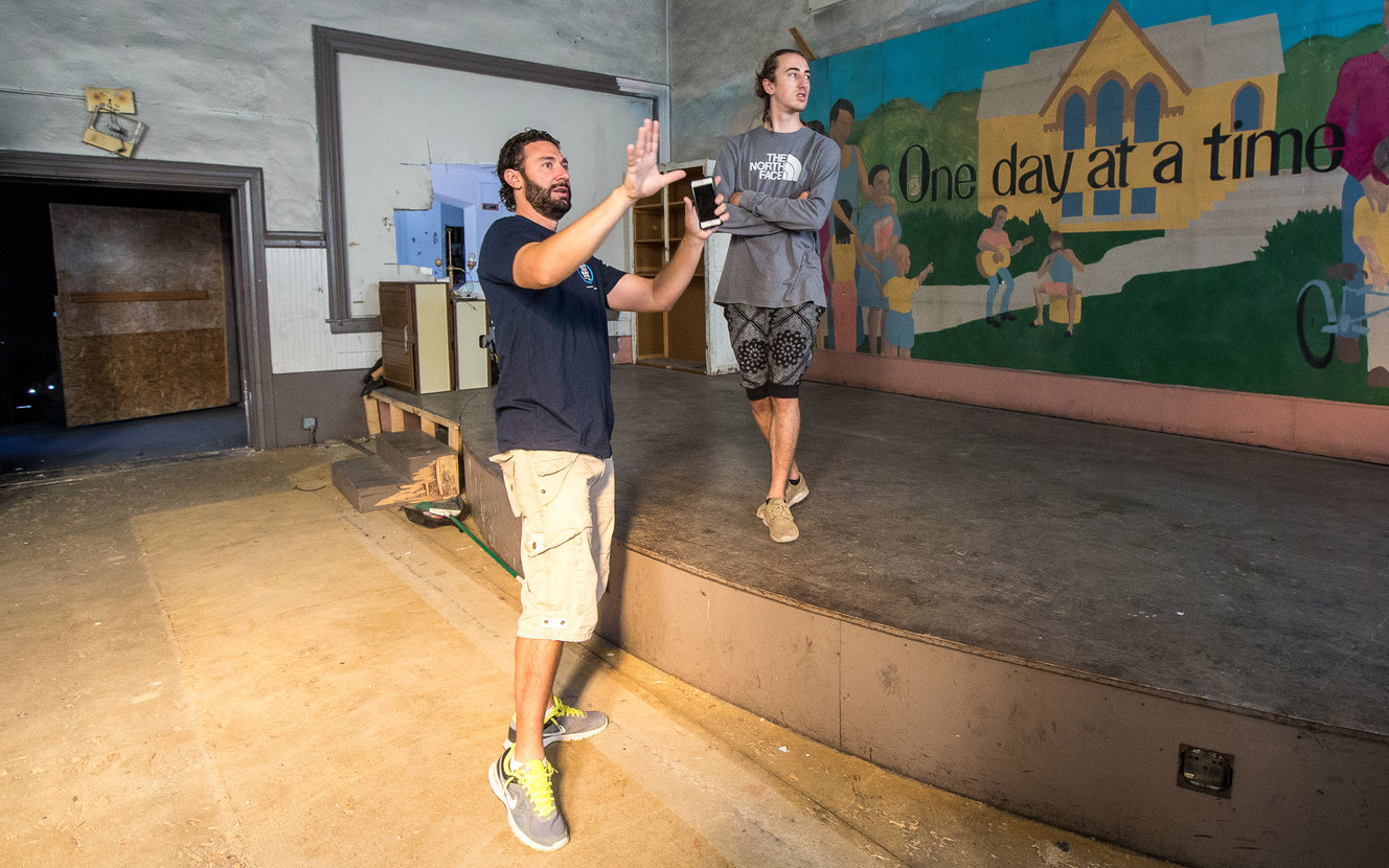 David Wright, left, director of the New Hope Foundation, talks to Jack Gardner about repairing windows at the organization's building at 1100 W. 440 North in Salt Lake City on Friday, Sept. 28, 2018. (Photo: Qiling Wang, Deseret News)