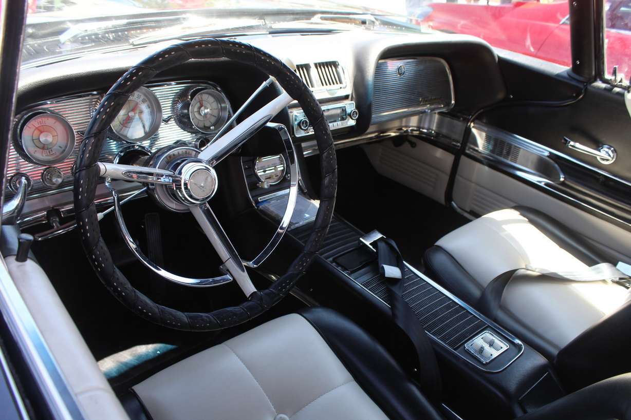 Interior of Tom Westre's 1960 Ford Thunderbird, restored by builder Bob Riggs, of Nibley. (Photo: Brian Champagne)