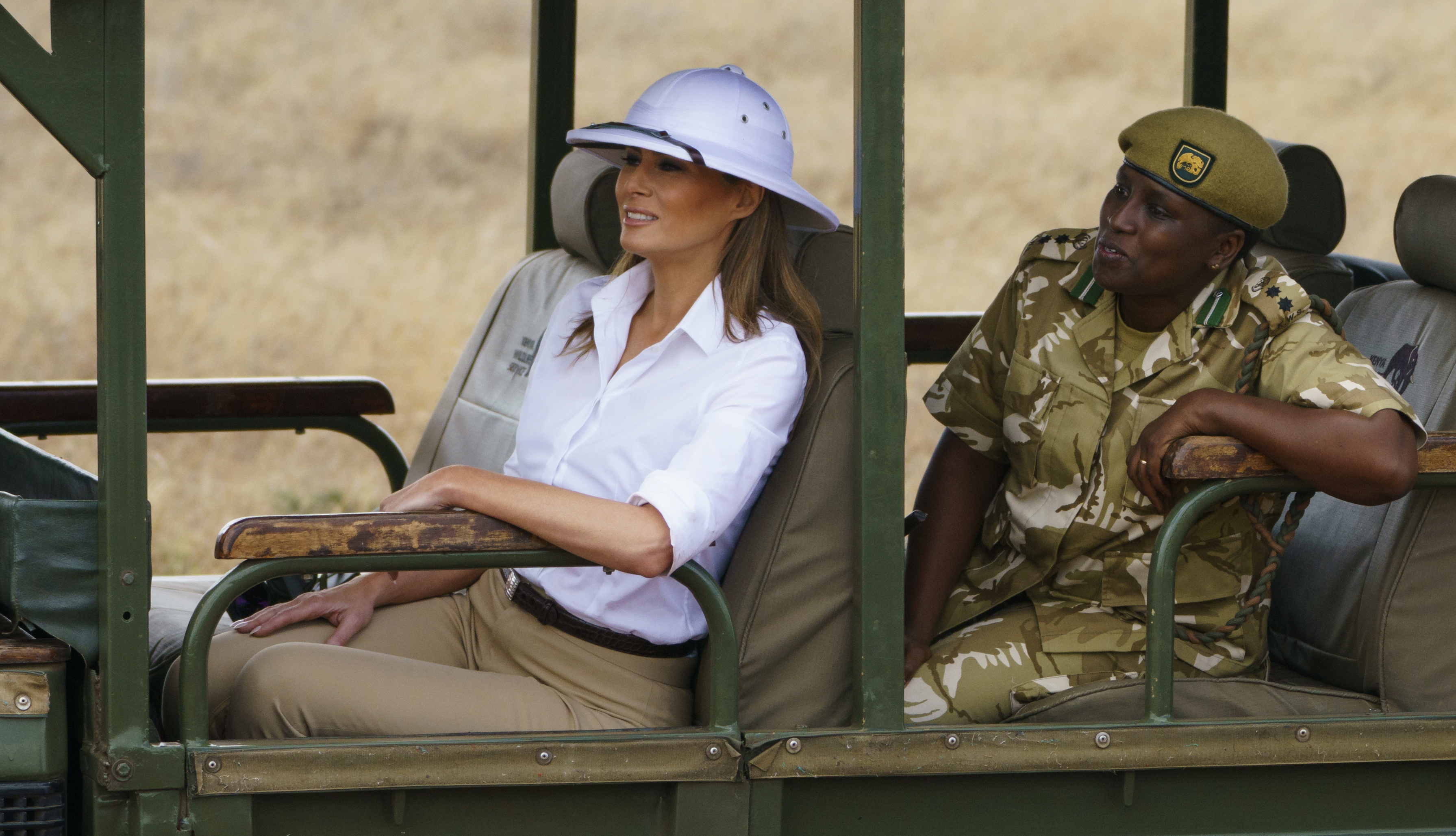 The Latest: Melania Trump has tea with Kenya's 1st lady