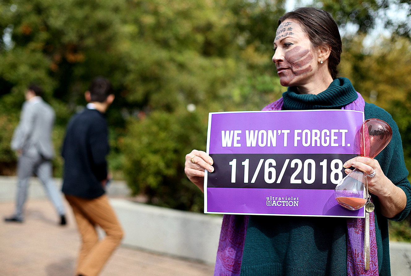 Terry Mitchell show her opposition to Brett Kavanaugh and support for survivors of sexual violence during a protest in Salt Lake City on Saturday, Oct. 6, 2018. (Photo: Laura Seitz, KSL)