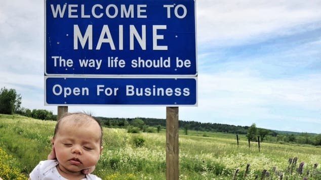 Five-month-old Harper Yeats is attempting to become the youngest person to visit all 50 states. This image shows Harper napping in Maine. (Photo: Cindy Lim via CNN)