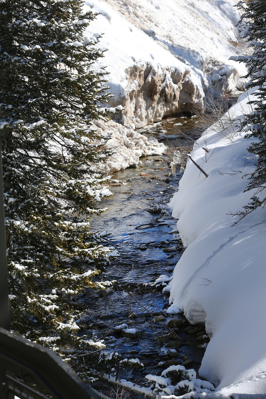 The snowpack and water runoff near Snowbird in Little Cottonwood Canyon is pictured on Tuesday, March 27, 2018. (Photo: Scott G Winterton, KSL)