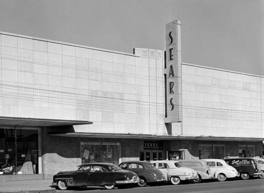 Cars parked outside of a Sears in Salt Lake City on April 12, 1951. (Photo: Utah State History)