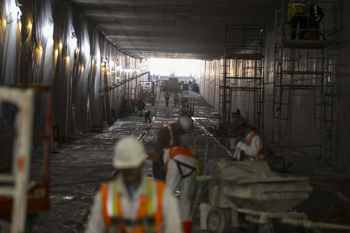 A tunnel in what will be Concourse A at the new Salt Lake City International Airport is pictured on Monday, Oct. 22, 2018. The tunnel will house a future tram for access to a third terminal. (Photo: Steve Griffin, KSL)
