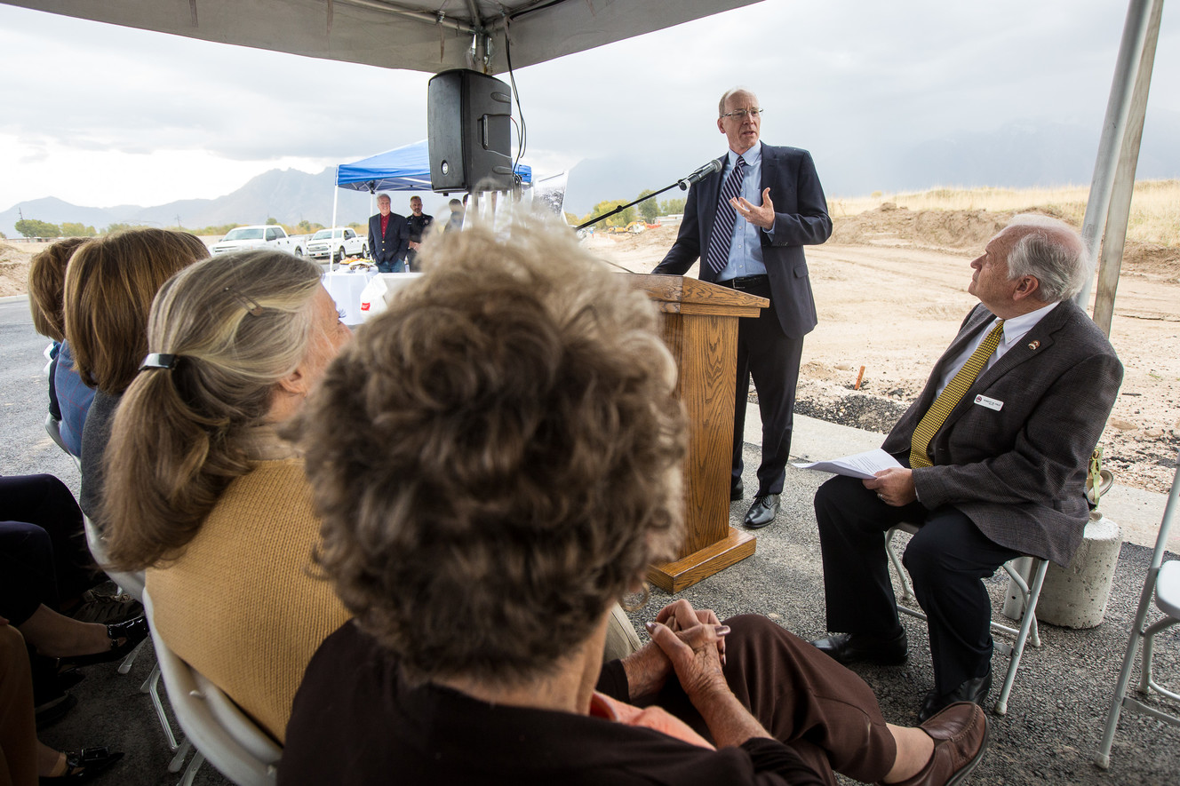 Alan Matheson, executive director of the Utah Department of Environmental Quality, talks about phase 2 of View 72 at Jordan Bluffs, a former Environmental Protection Agency Superfund site, in Midvale on Monday, Oct. 22, 2018. (Photo: Qiling Wang, KSL)